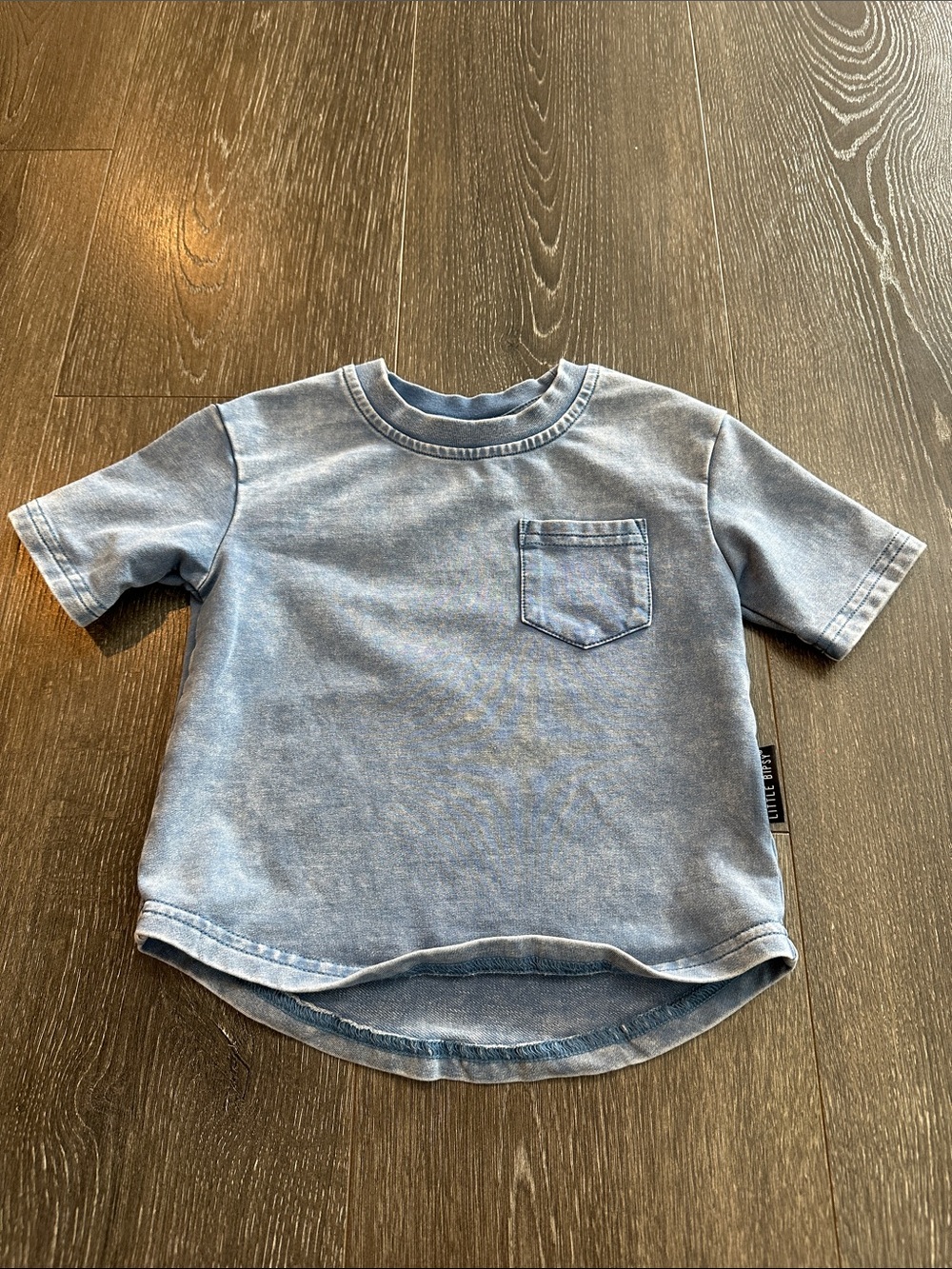 Little Bipsy Acid Wash Blue Pocket Tee